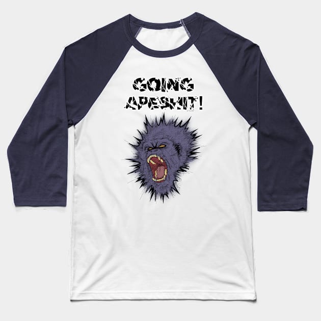 Going Apeshit! Baseball T-Shirt by AlterAspect